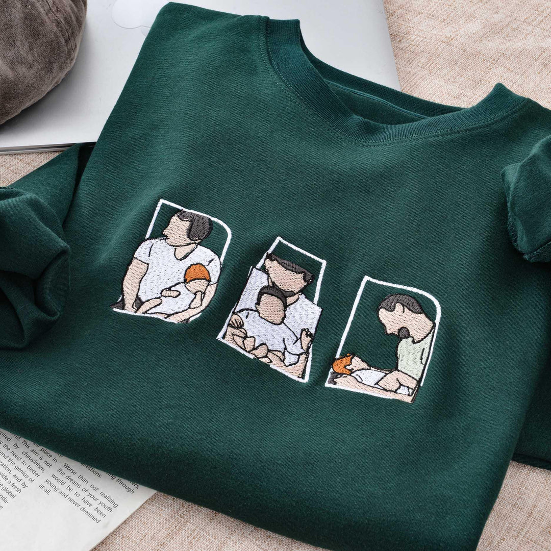 T-shirt et sweat-shirts personnalisés brodés à partir de photos pour PAPA