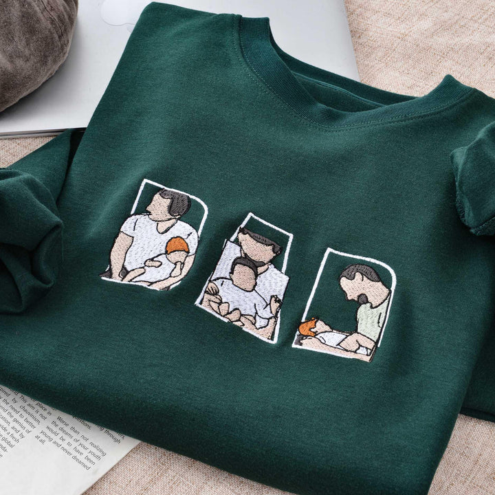 T-shirt et sweat-shirts personnalisés brodés à partir de photos pour PAPA