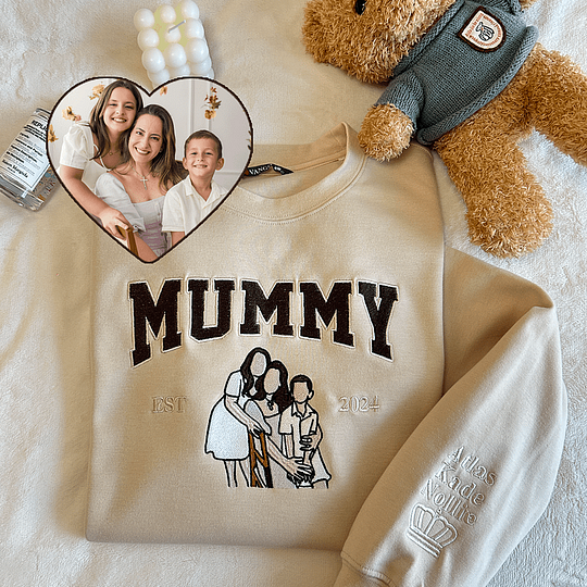 Sweat-shirt brodé personnalisé avec portrait de PAPA