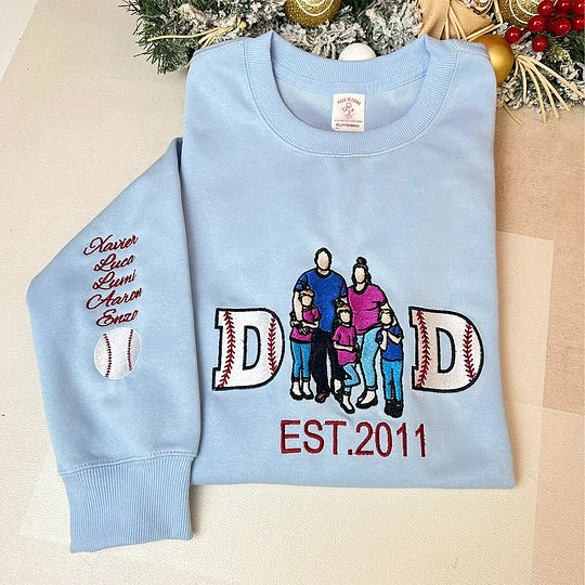 Maillot de baseball brodé portrait - Cadeau idéal pour MAMAN/PAPA