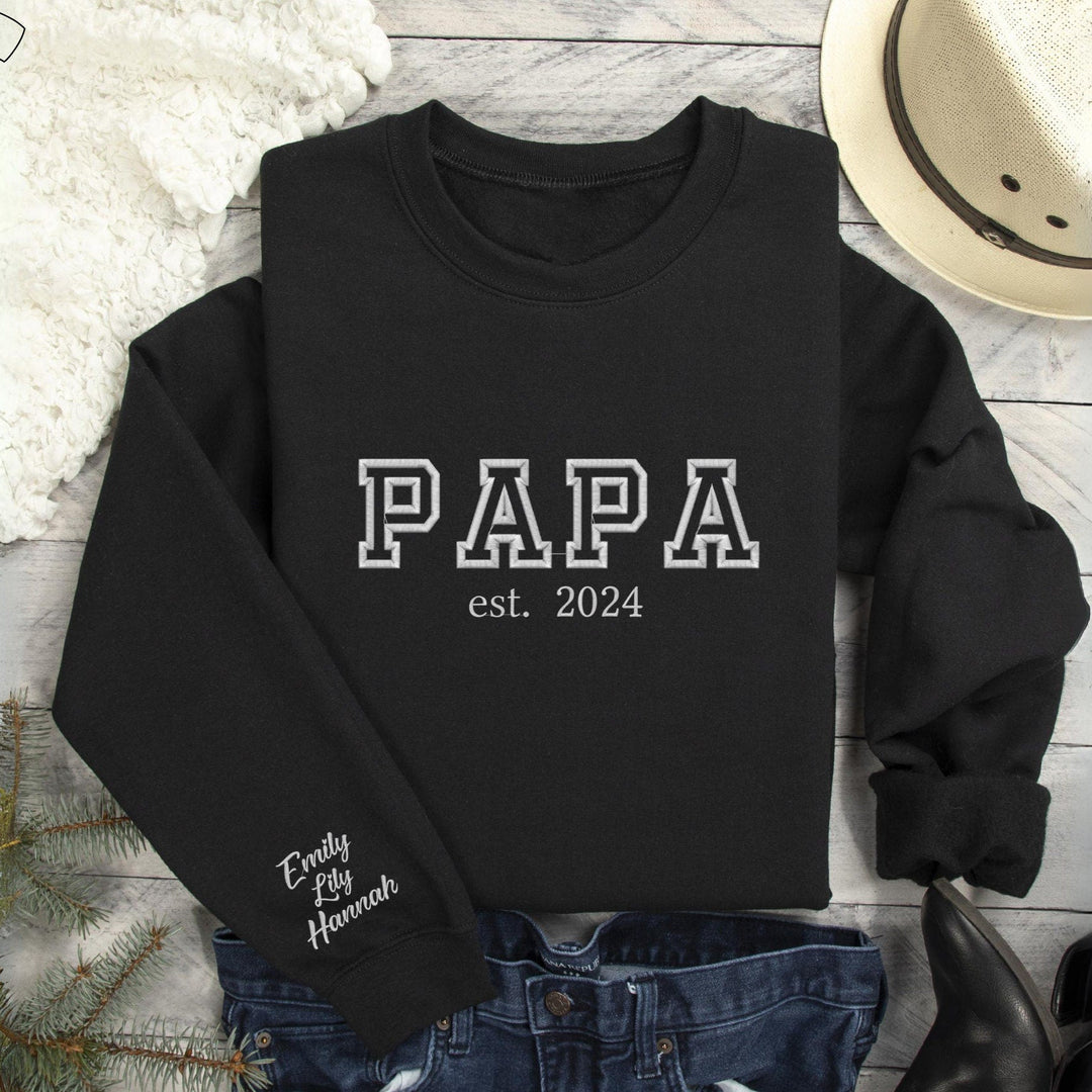 Sweat-shirt contour brodé - Cadeau parfait pour PAPA/MAMAN