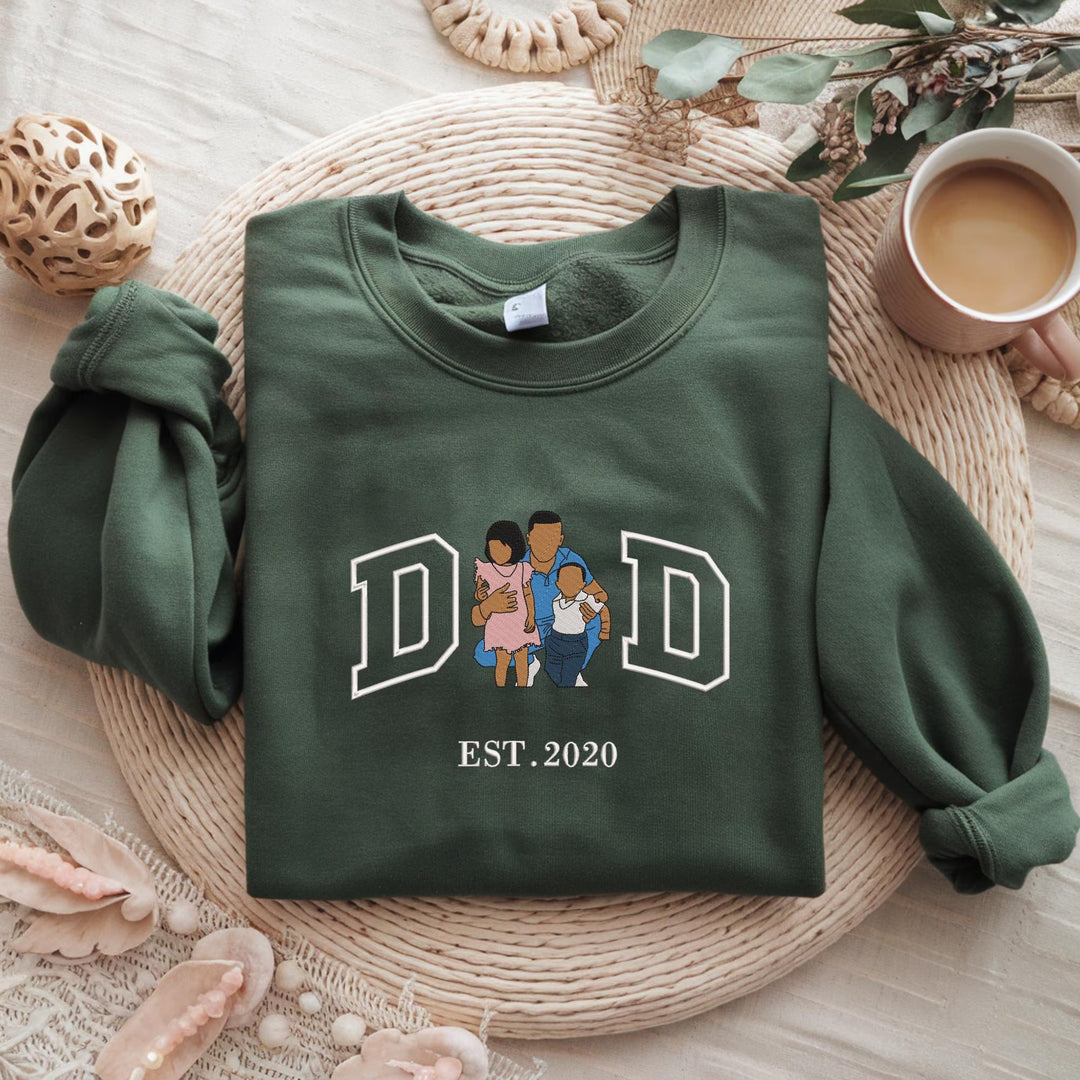 Sweat-shirt personnalisé brodé avec photo pour PAPY/PAPA