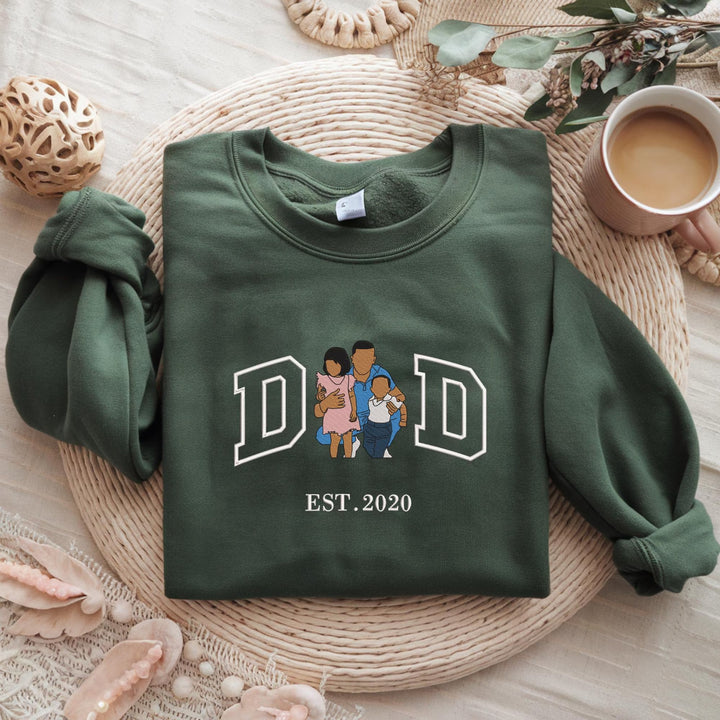 Sweat-shirt personnalisé brodé avec photo pour PAPY/PAPA