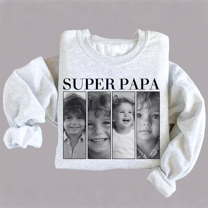 Un cadeau inoubliable pour PAPA– Sweat-shirt personnalisé avec photos
