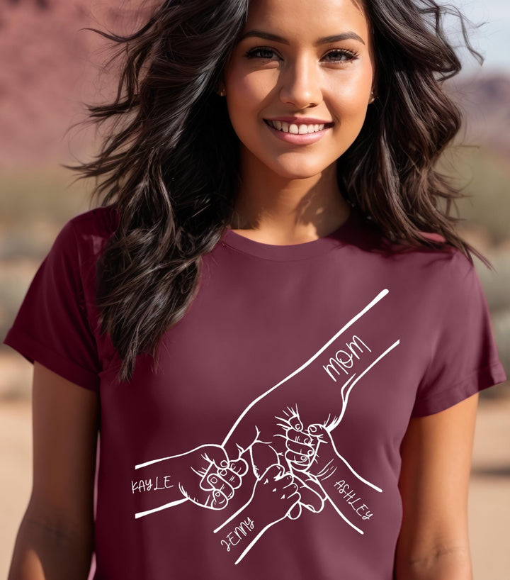 T-shirt Fête des Mères, 1 à 6 enfants, maman et enfant, nom personnalisé, prénoms d'enfants