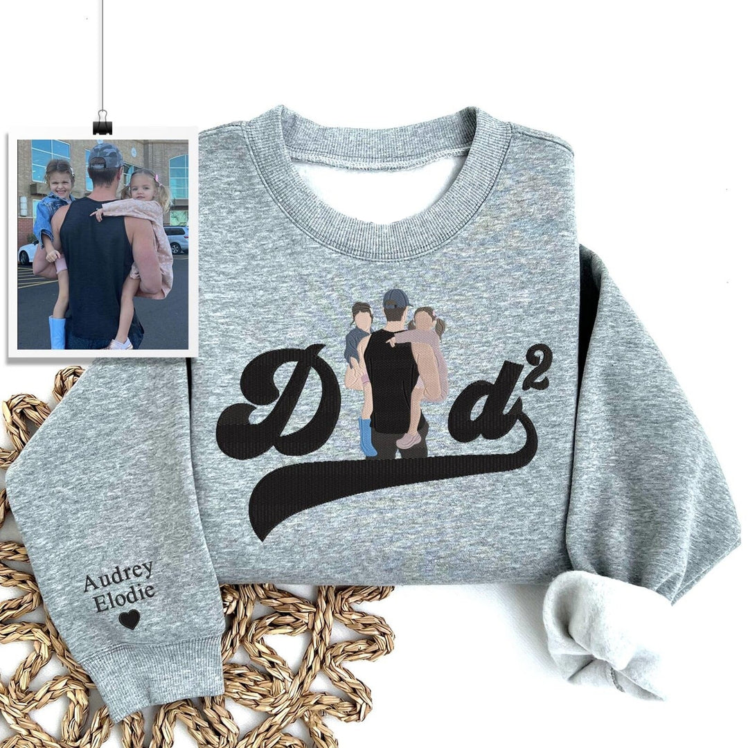 Sweat-shirt personnalisé brodé avec photo pour PAPA/PAPY🎁