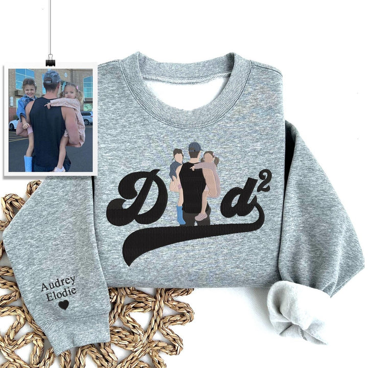 Sweat-shirt personnalisé brodé avec photo pour PAPA/PAPY🎁