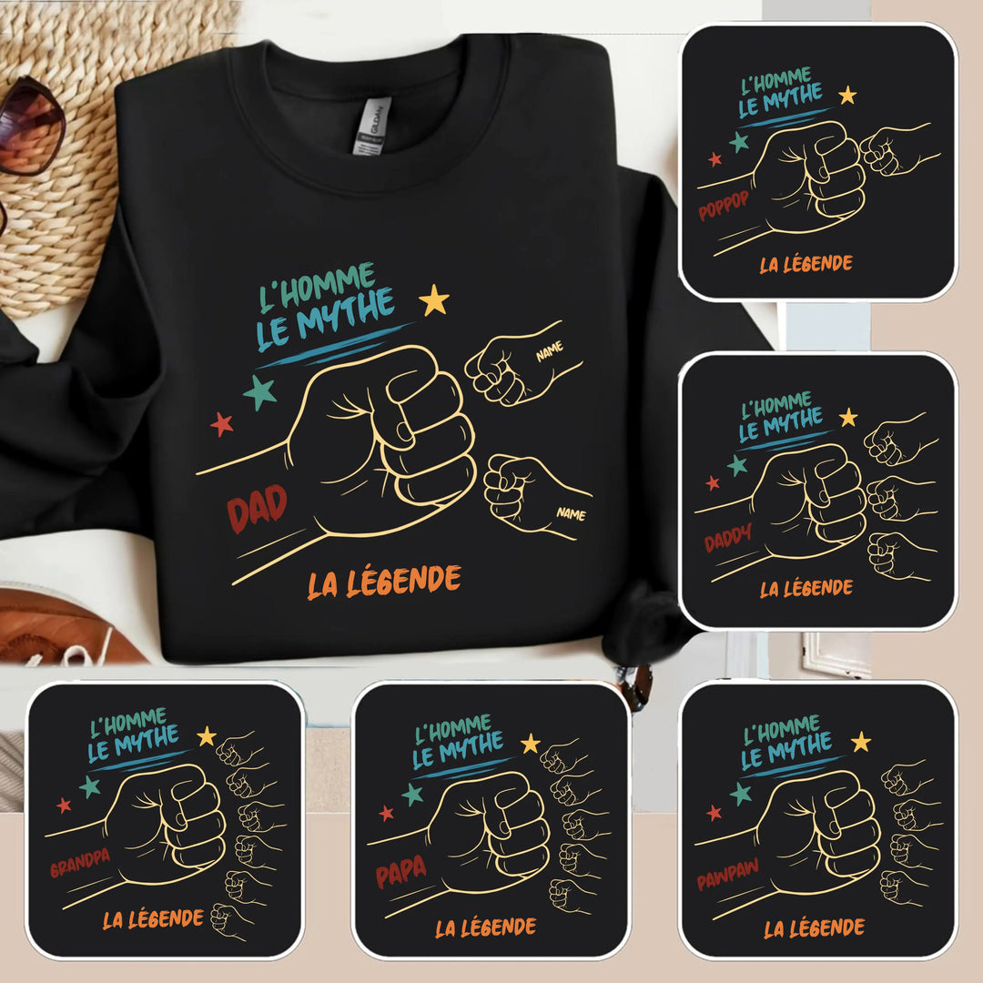 Sweat-shirt personnalisé main dans la main avec prénoms d'enfants