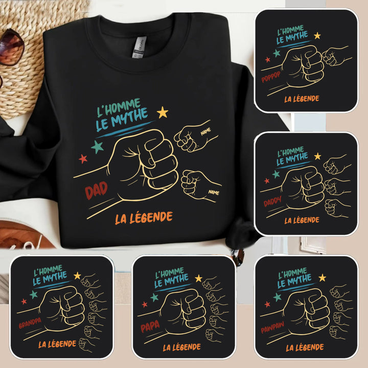 Sweat-shirt personnalisé main dans la main avec prénoms d'enfants