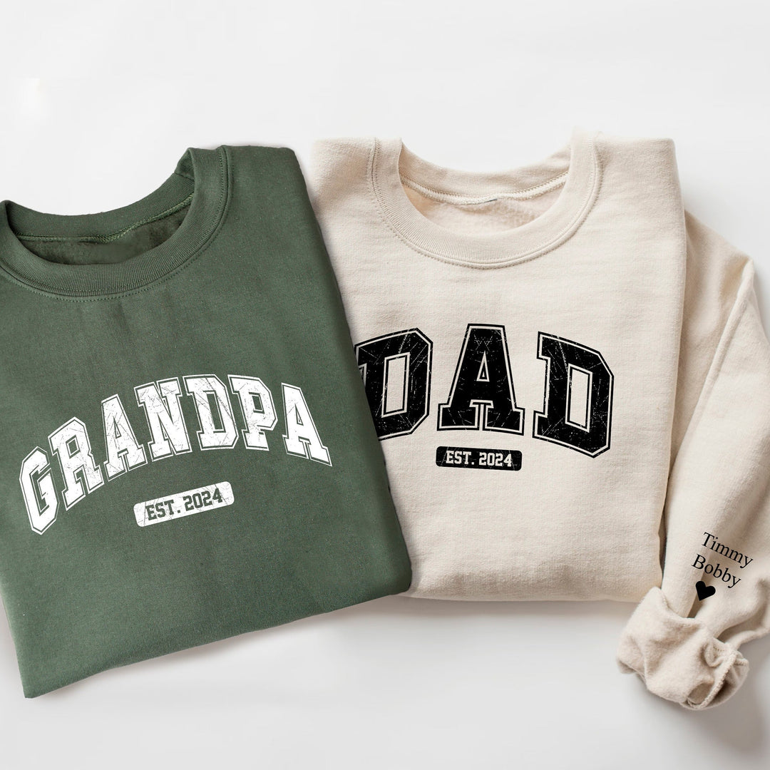Sweat-shirt imprimé texte papa/papy/dad, cadeau fête des pères