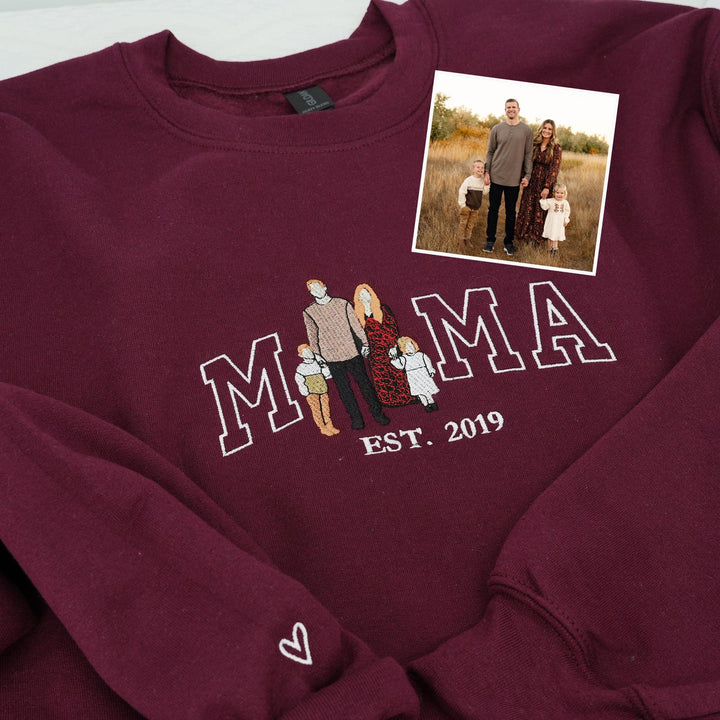 Sweat-shirt brodé personnalisé avec portrait de PAPA