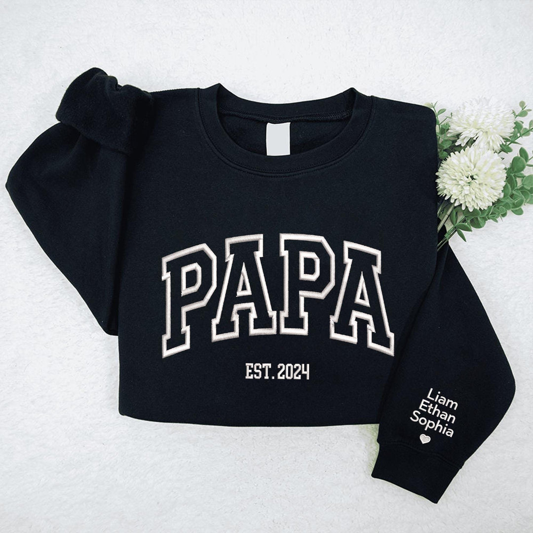 Sweat-shirt contour brodé - Cadeau parfait pour PAPA/MAMAN