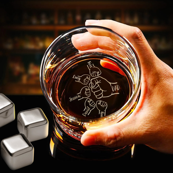 Verres à whisky personnalisés pour la fête des pères – Nom de l'enfant personnalisé sur verre à whisky