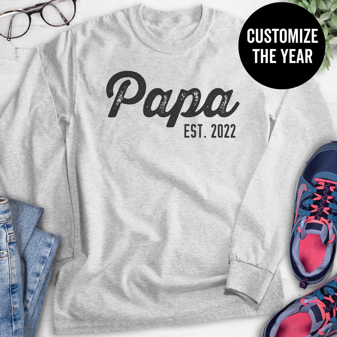 Sweat-shirt imprimé texte papa/papy, cadeau fête des pères