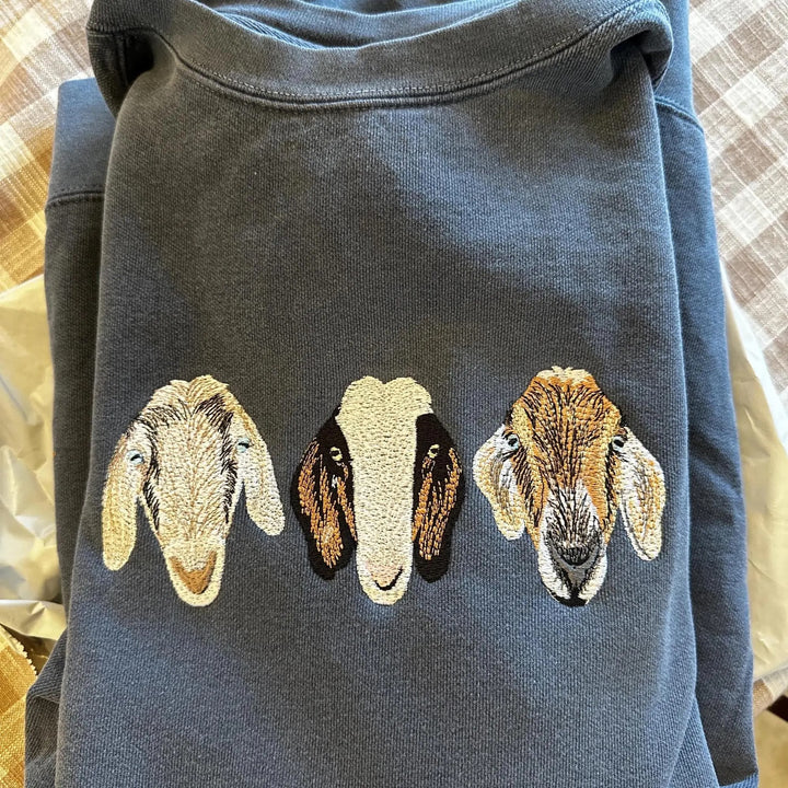 Sweat-shirt brodé avec visage de chien personnalisé