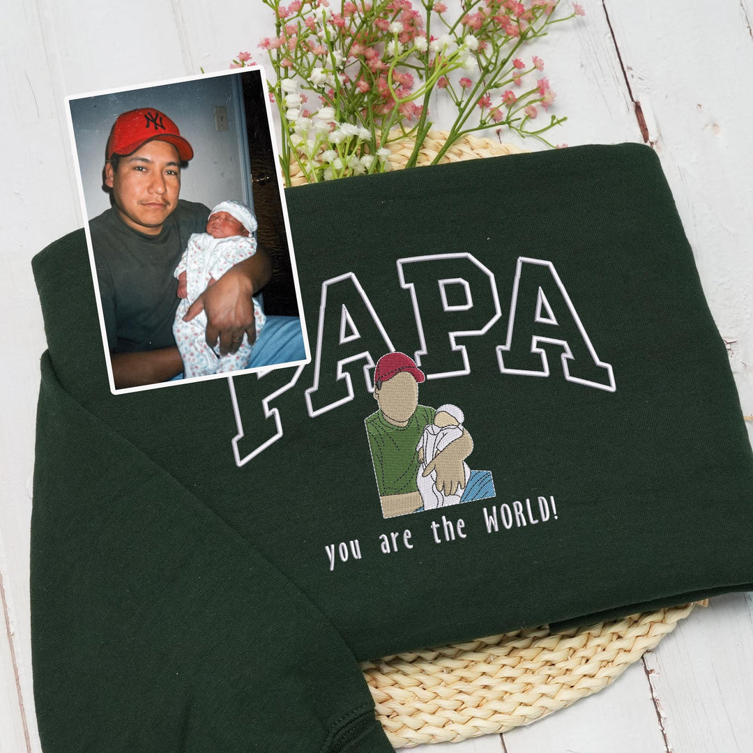 Sweat à capuche/t-shirt/sweat-shirt brodé pour PAPA