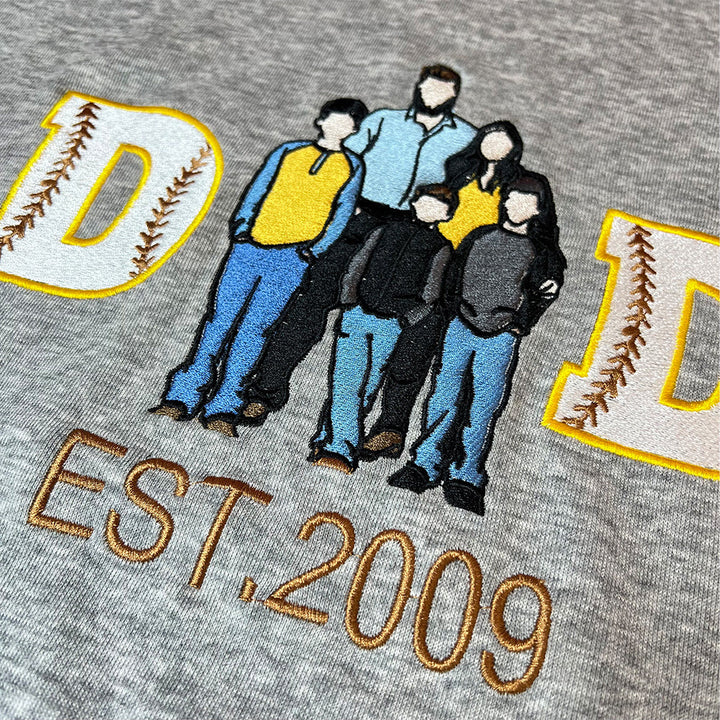 Maillot de baseball brodé portrait - Cadeau idéal pour MAMAN/PAPA