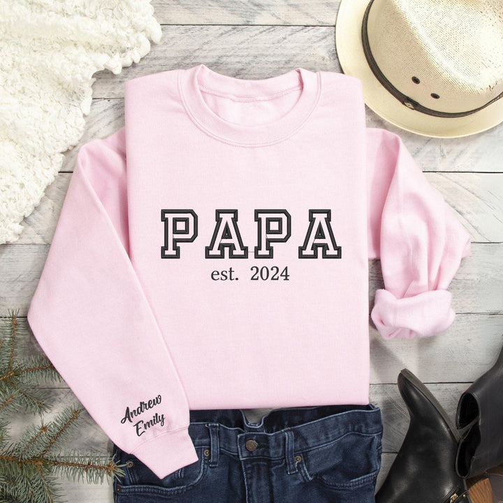 Sweat-shirt contour brodé - Cadeau parfait pour PAPA/MAMAN