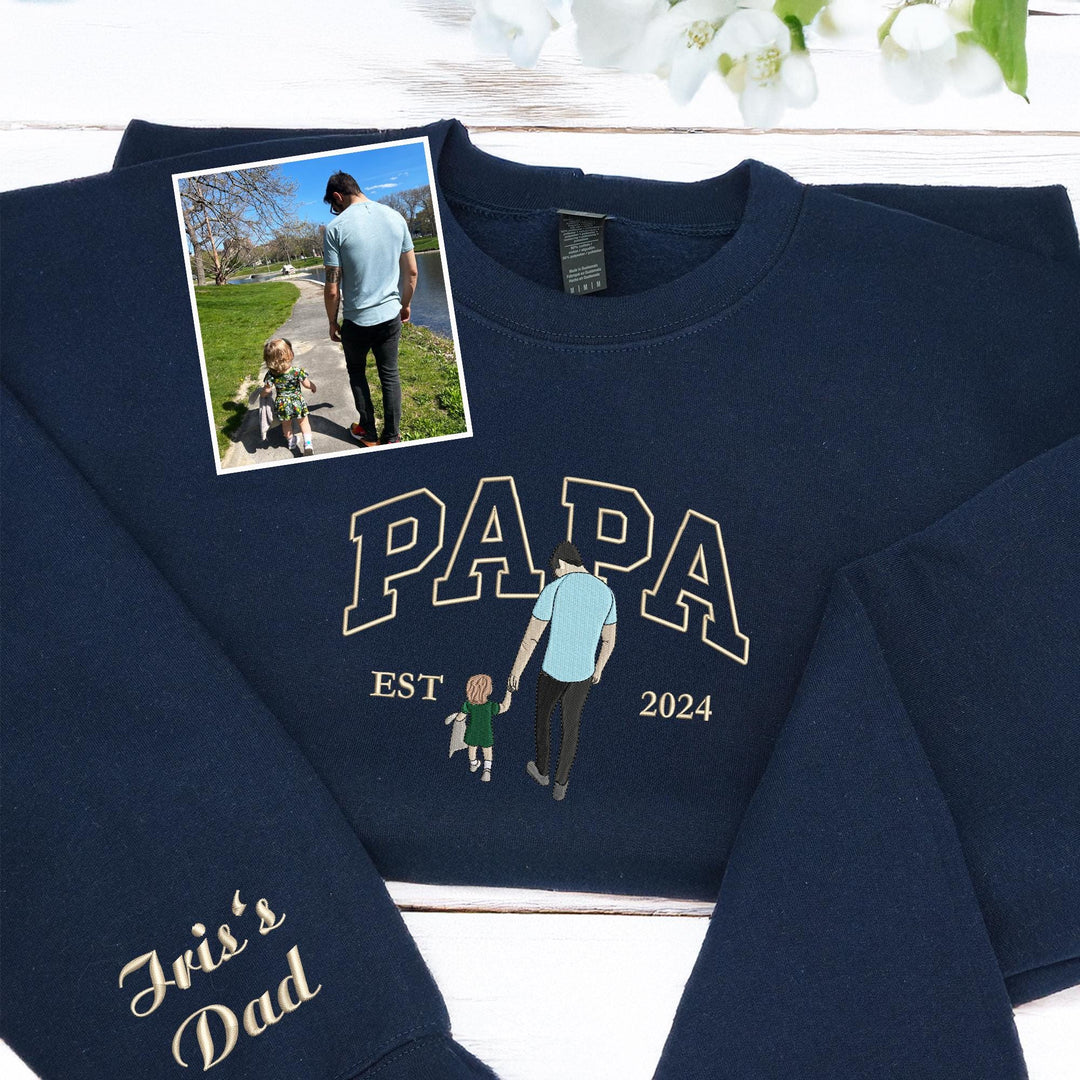 Sweat à capuche/t-shirt/sweat-shirt brodé pour PAPA