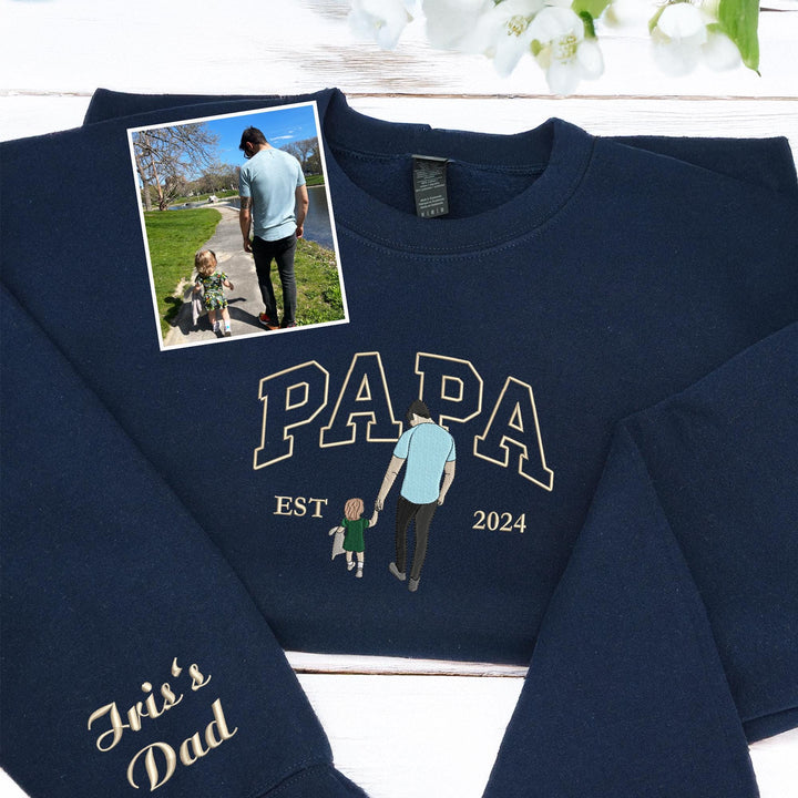 Sweat à capuche/t-shirt/sweat-shirt brodé pour PAPA
