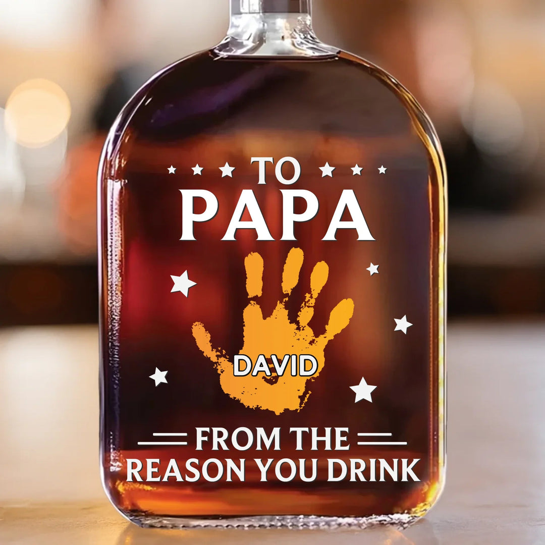 À mon premier et éternel héros - Bouteille de whisky personnalisée en famille - Fête des pères, cadeau pour papa, grand-père