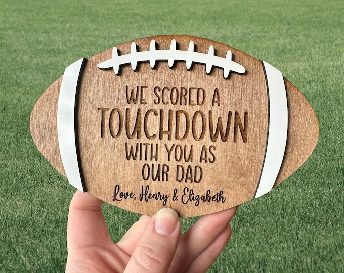 Panneau de football pour les papas - Nous avons marqué un touchdown en vous choisissant comme PAPA