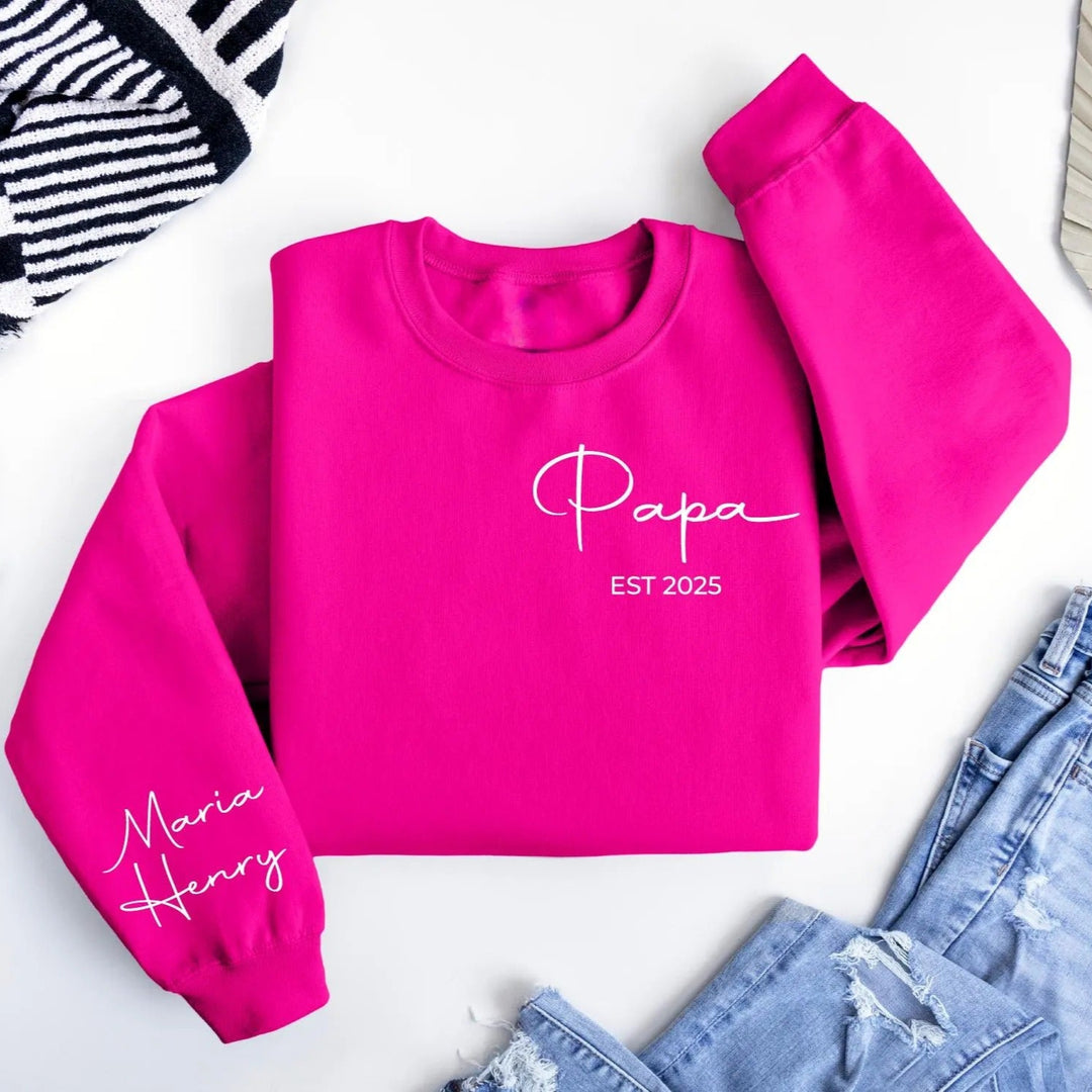 Sweat-shirt à transfert thermique avec police artistique « Papa »