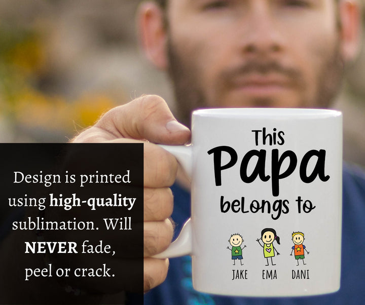 Ce Papa Appartient À, tasse à café PAPA personnalisée