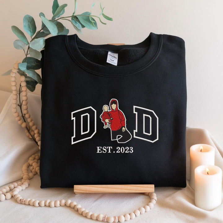 Sweat-shirt personnalisé brodé avec photo pour PAPY/PAPA