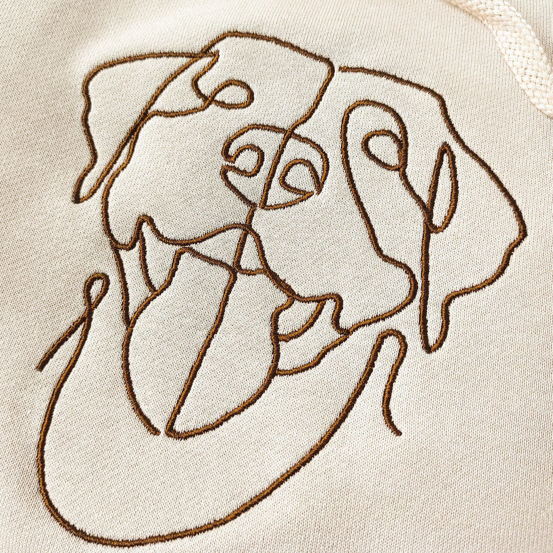 Sweat-shirt brodé avec visage de chien personnalisé avec nom basé sur votre photo