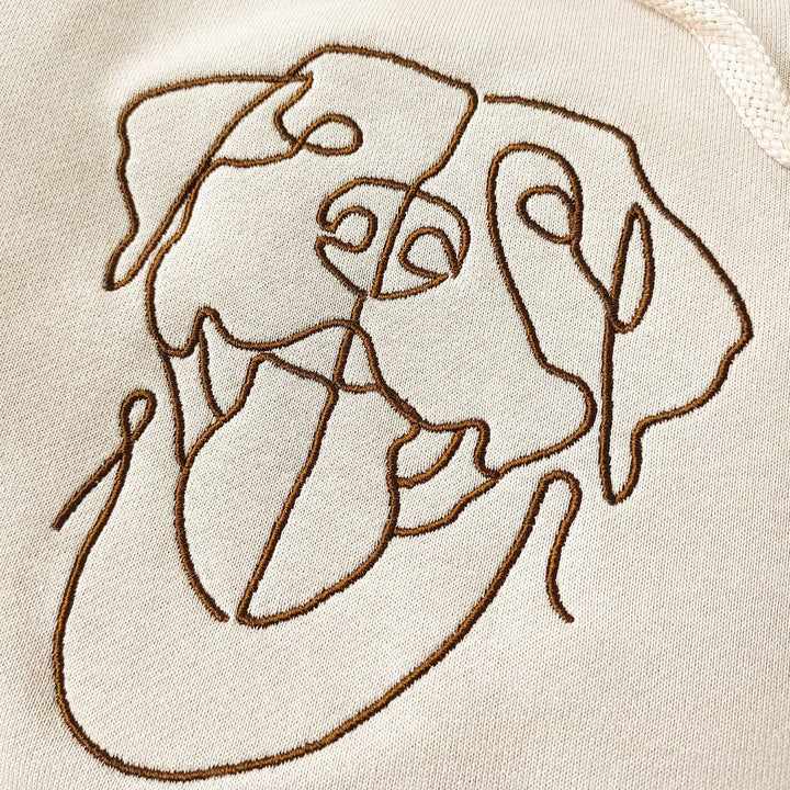 Sweat-shirt brodé avec visage de chien personnalisé avec nom basé sur votre photo