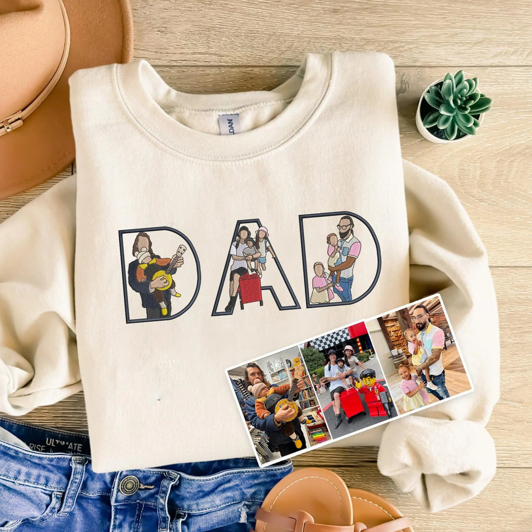 T-shirt et sweat-shirts personnalisés brodés à partir de photos pour PAPA