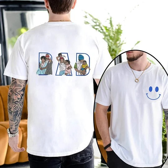T-shirt/sweat-shirt personnalisé avec photo brodée – Un cadeau sincère pour papa avec le motif « PAPA » au dos