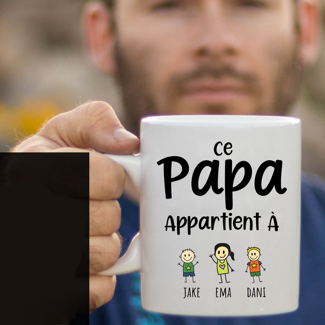 Ce Papa Appartient À, tasse à café PAPA personnalisée