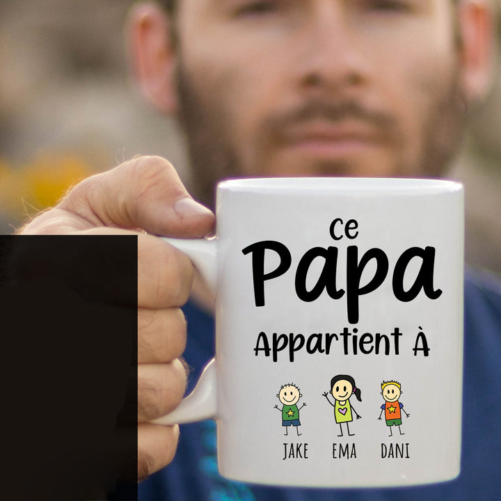 Ce Papa Appartient À, tasse à café PAPA personnalisée