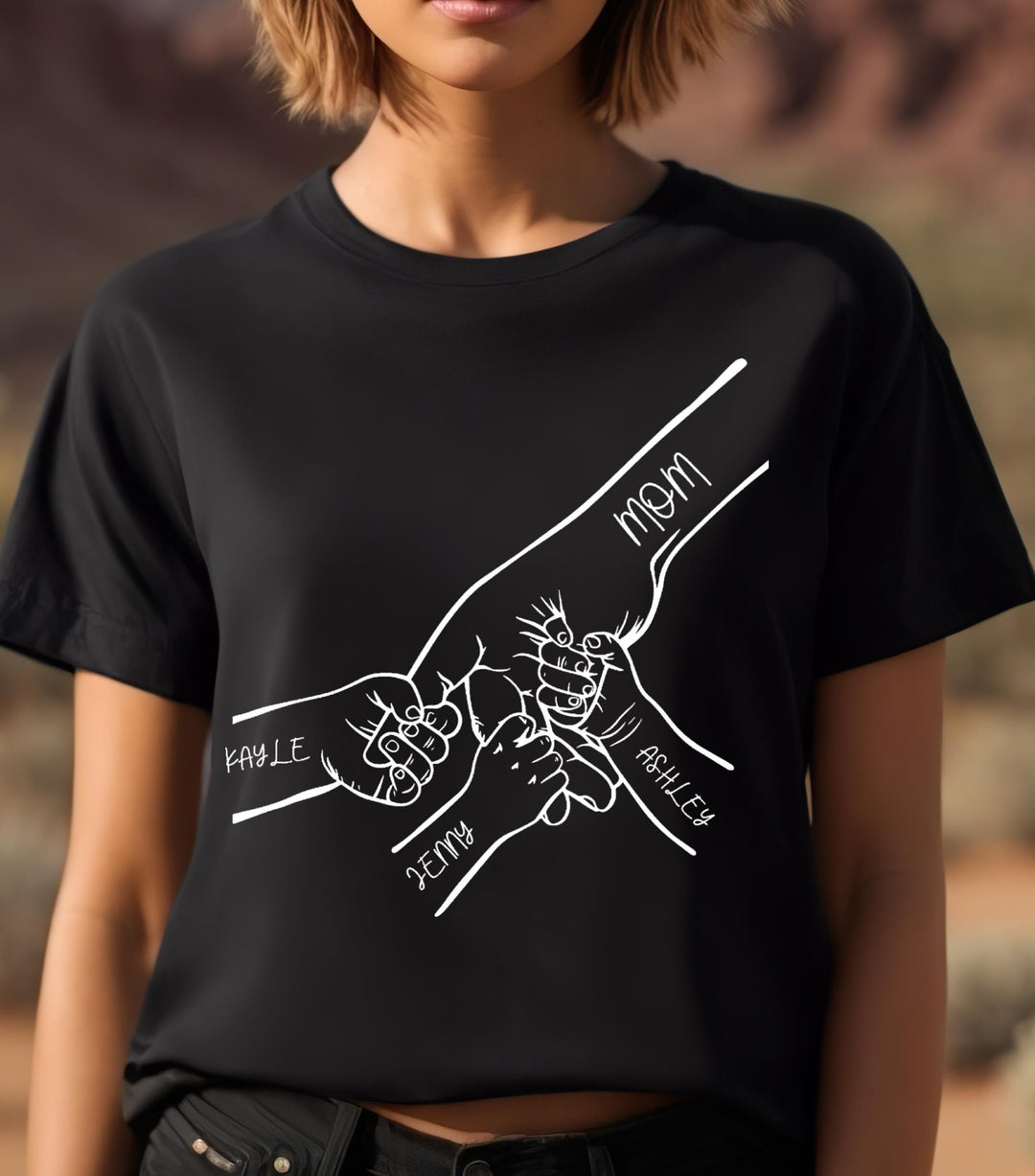 T-shirt Fête des Mères, 1 à 6 enfants, maman et enfant, nom personnalisé, prénoms d'enfants