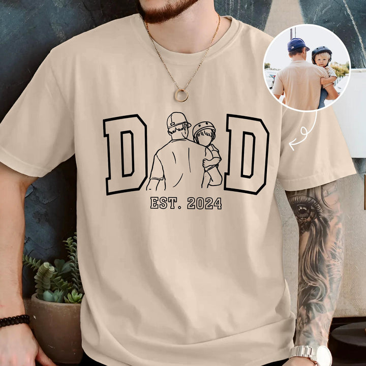Sweat-shirt imprimé photo papa/papy, cadeau fête des pères