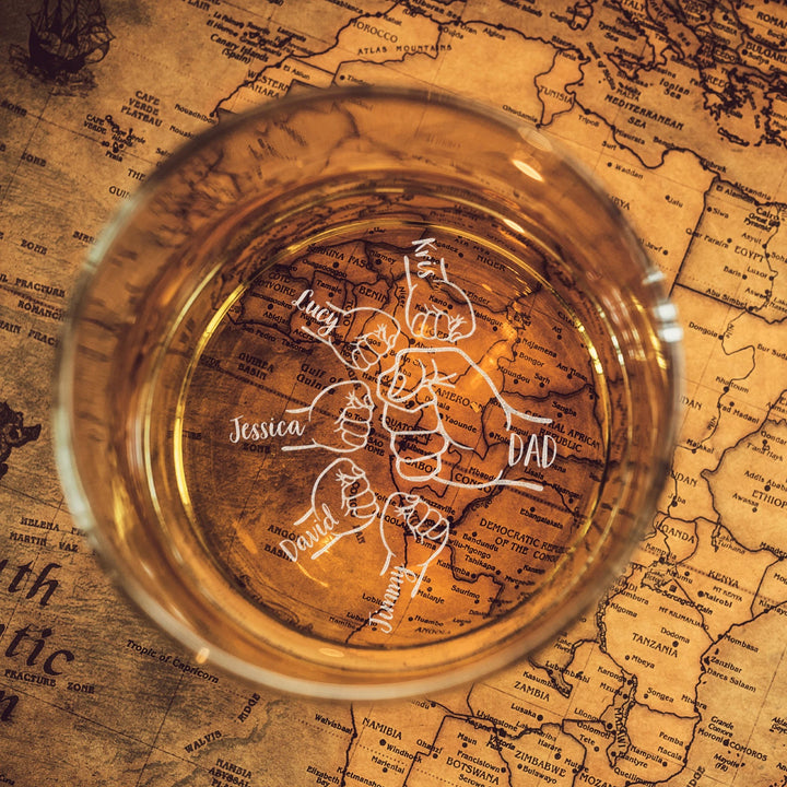 Verres à whisky personnalisés pour la fête des pères – Nom de l'enfant personnalisé sur verre à whisky