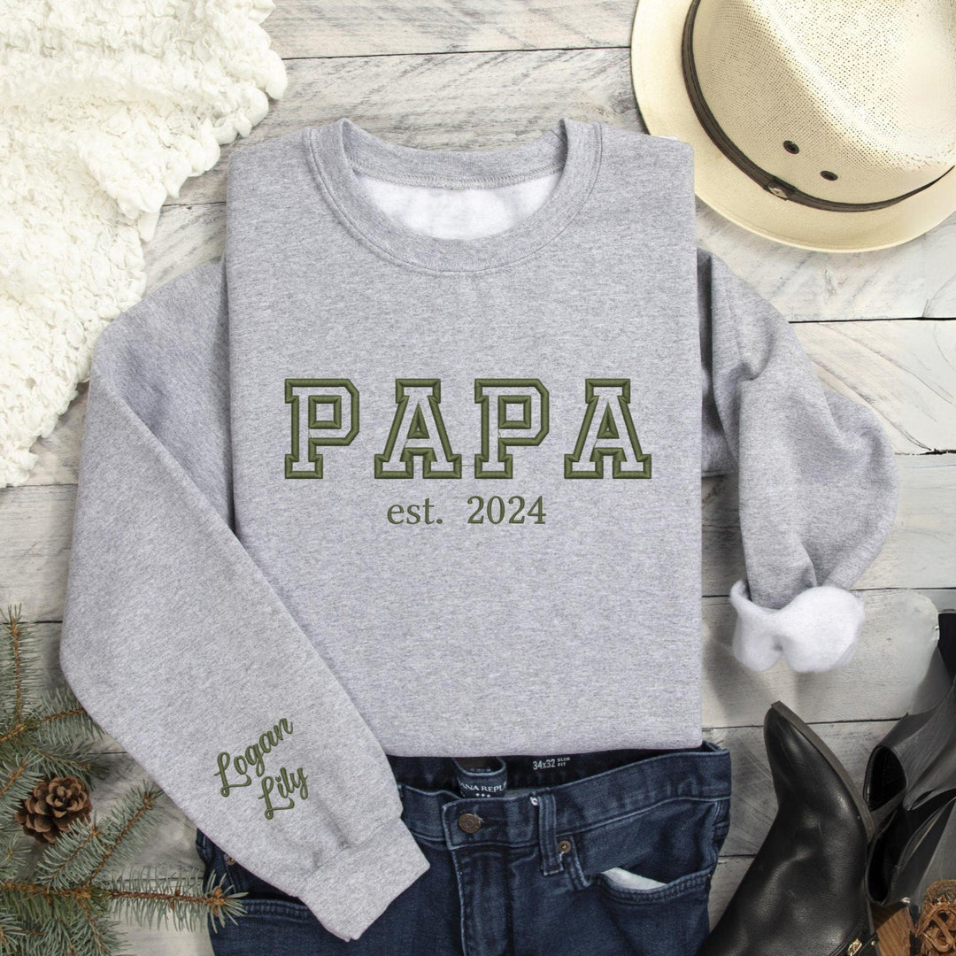 Sweat-shirt contour brodé - Cadeau parfait pour PAPA/MAMAN