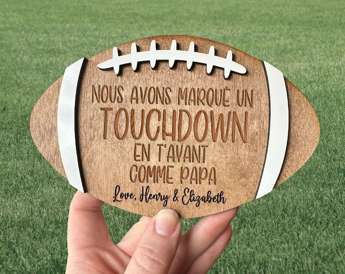 Panneau de football pour les papas - Nous avons marqué un touchdown en vous choisissant comme PAPA