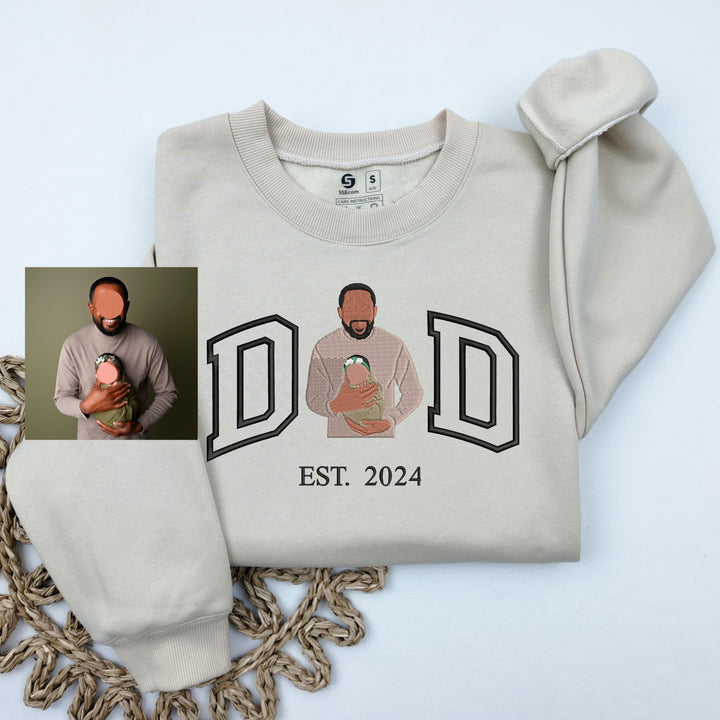 Sweat-shirt personnalisé brodé avec photo pour PAPA