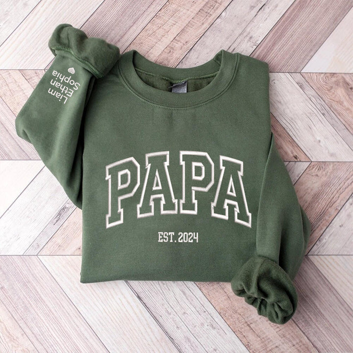 Sweat-shirt contour brodé - Cadeau parfait pour PAPA/MAMAN