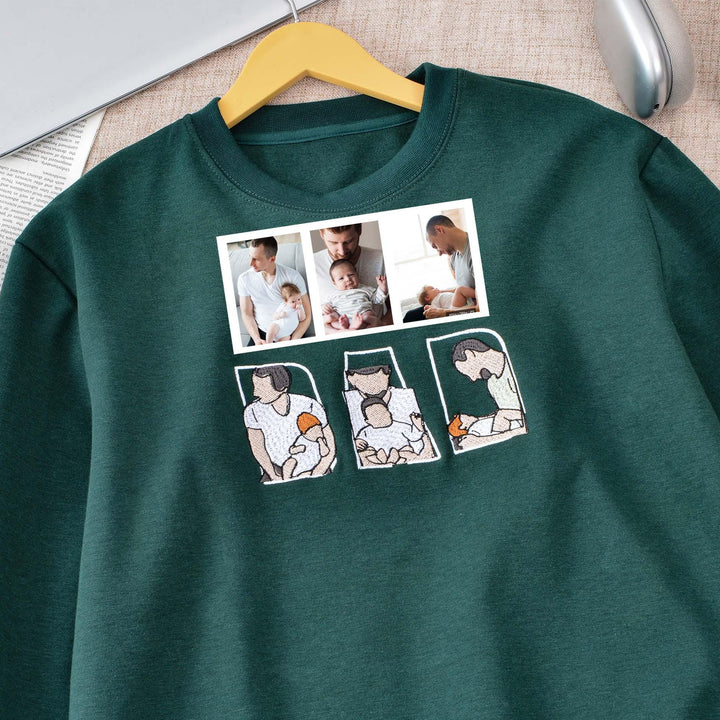 T-shirt et sweat-shirts personnalisés brodés à partir de photos pour PAPA