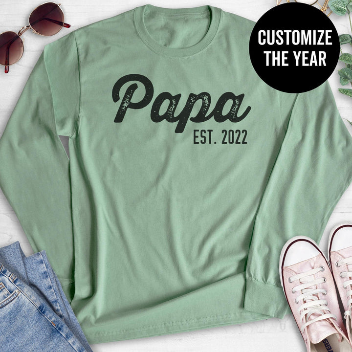 Sweat-shirt imprimé texte papa/papy, cadeau fête des pères
