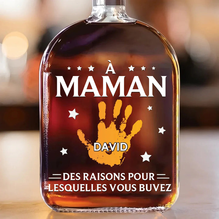 À mon premier et éternel héros - Bouteille de whisky personnalisée en famille - Fête des pères, cadeau pour papa, grand-père