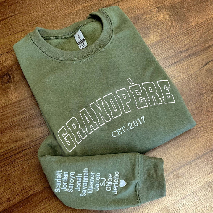 Sweat-shirt brodé personnalisé MAMA avec nom en forme de cœur - Cadeau fête des mères