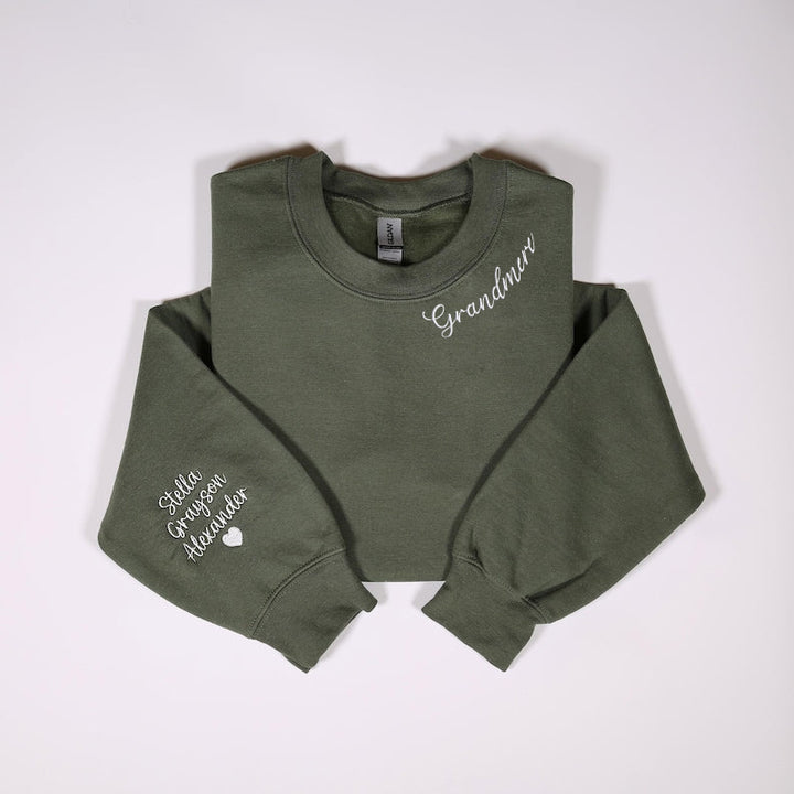 mama Sweat-shirt Personnalisé Brodé pour MAMAN avec le nom de l'enfant