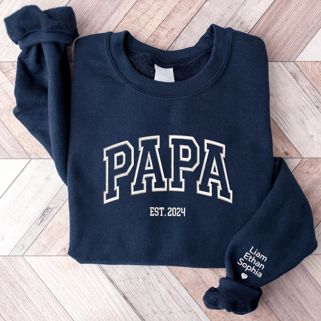 Sweat-shirt contour brodé - Cadeau parfait pour PAPA/MAMAN