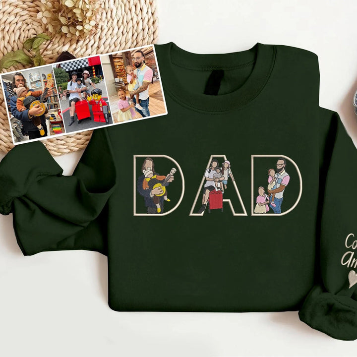 T-shirt et sweat-shirts personnalisés brodés à partir de photos pour PAPA