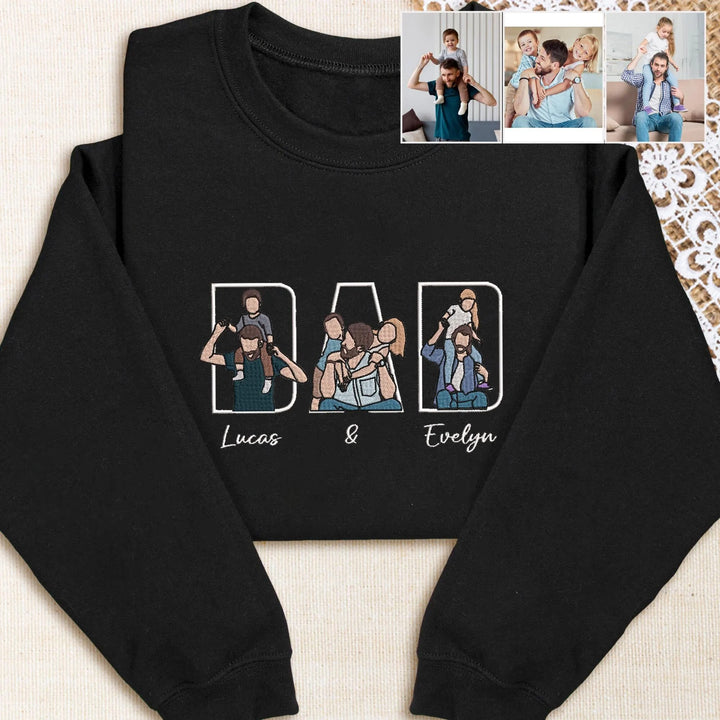 T-shirt et sweat-shirts personnalisés brodés à partir de photos pour papa/maman/papi